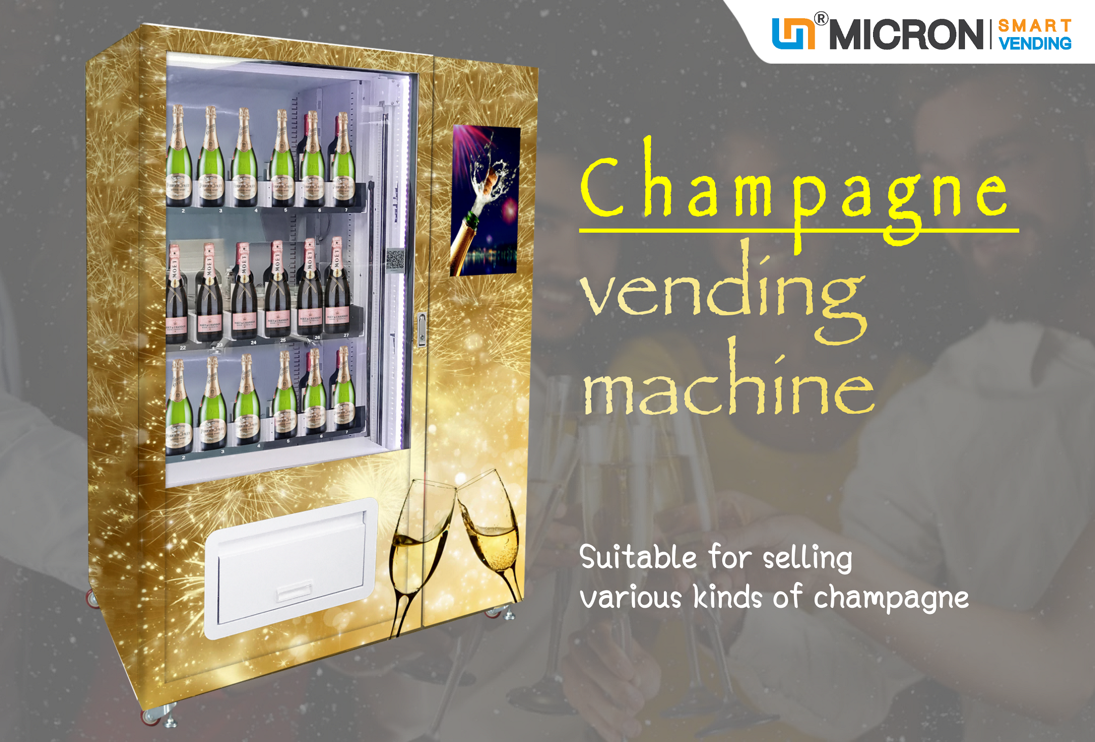 Micron convenience store cocktail wine soda sparkling water glass bottle glass beer vending machine