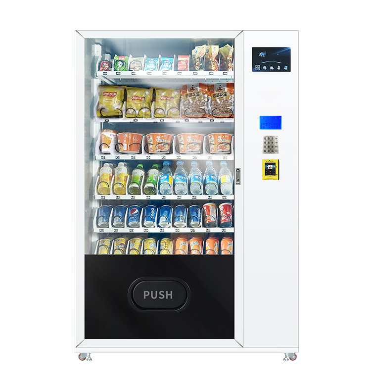 Automatic snack and drink Vending Machine with CE certificate touch screen conveyor belt spiral vending machine