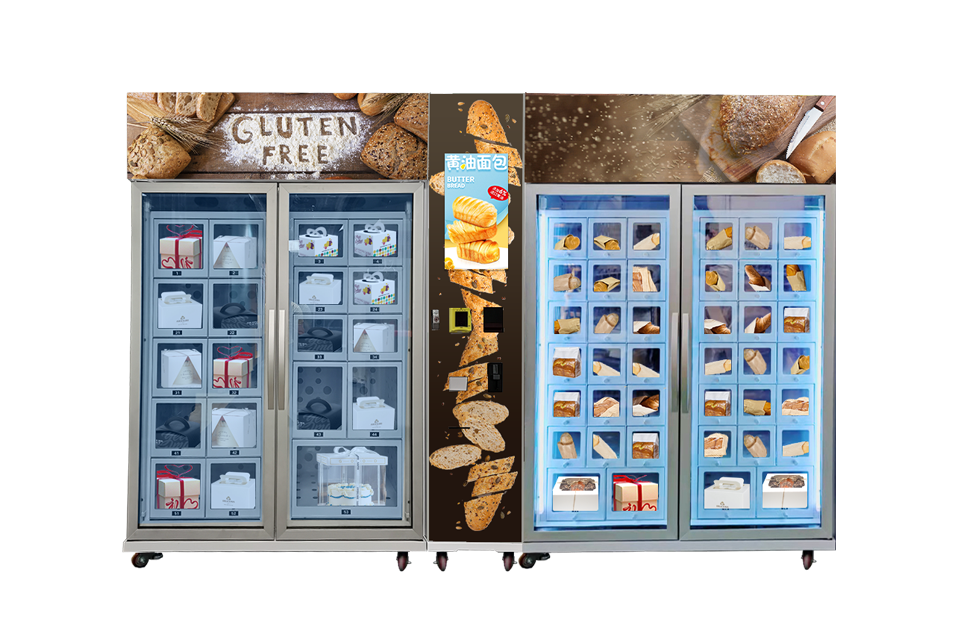 Cup Cake Bread Vending Machine Healthy Food R290 Refrigerated Cooling Locker Vending Machines