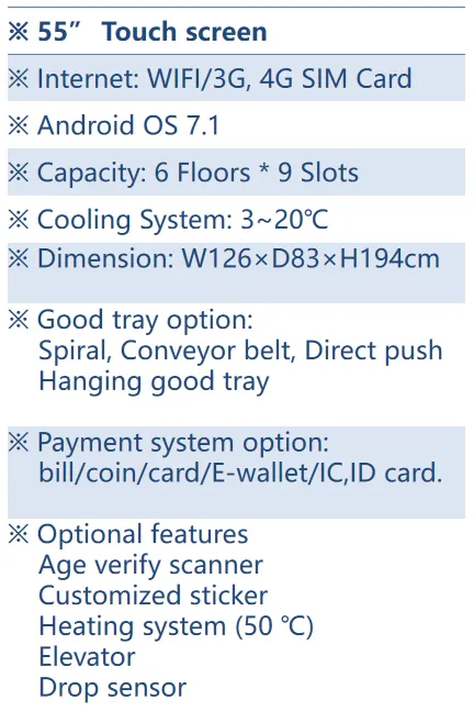 For shopping mall 55 inch touch screen perfume bottle vending machine elevator micron smart vending machine selling