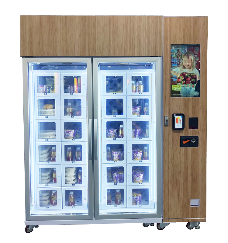 Cup Cake Bread Vending Machine Healthy Food R290 Refrigerated Cooling Locker Vending Machines