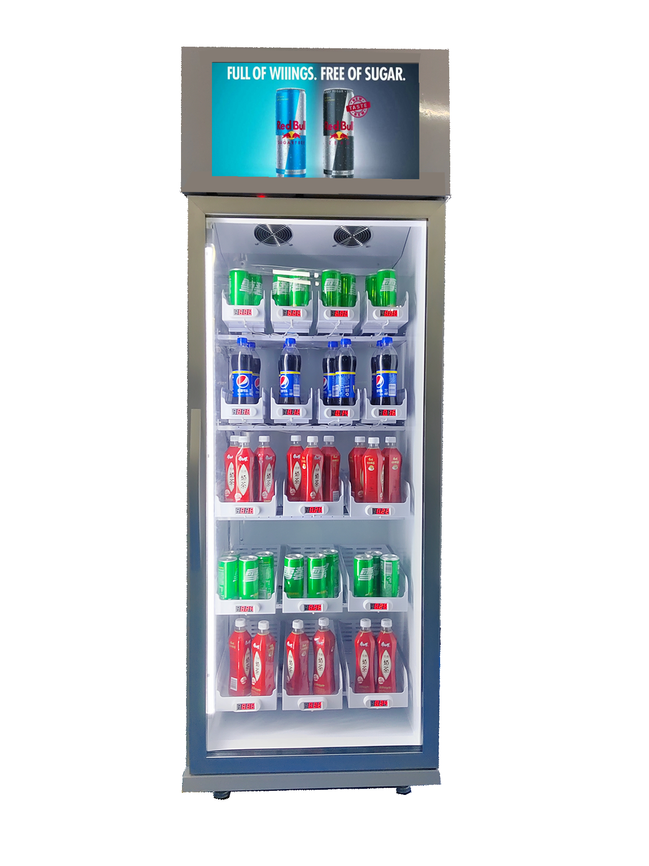 Smart Fridge Grab and Go High Tech Vending Machine for Fruits Fresh Products Vegetable Drinks Wifi /SIM Card Weight Sensing