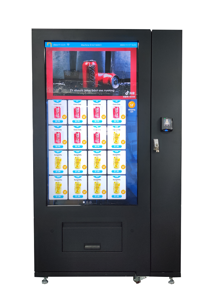 Advertisement big touch screen snack drink soda vending machineAndroid System Visa Master Card Payment Terminal vending machine