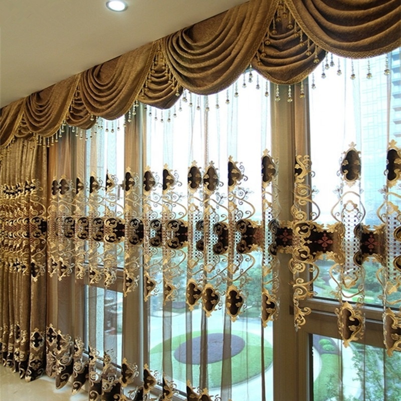 Gold Stamping Design Foil Printing Luxury Blackout Home Window Curtain for the Living Room