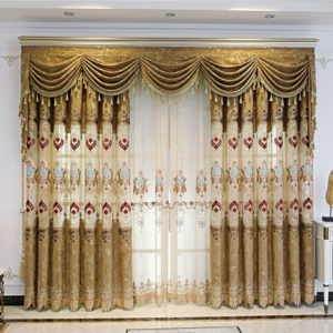 Gold Stamping Design Foil Printing Luxury Blackout Home Window Curtain for the Living Room