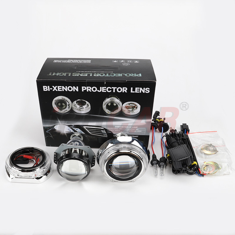 IPHCAR 3 inch Angel eye hid lights auto spare parts bi-xenon projector lens kit h4