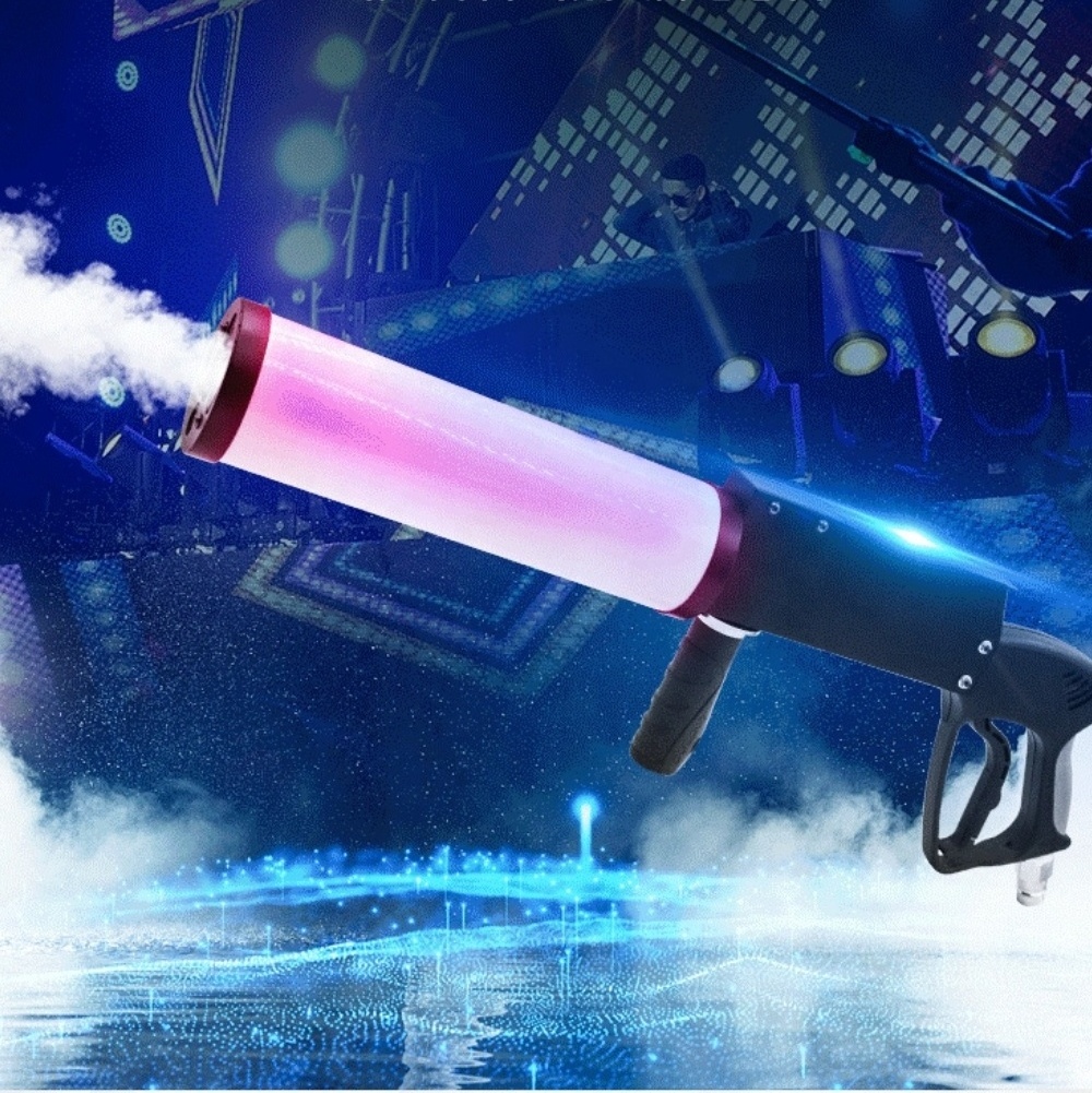 Handheld LED CO2 Gun machine Special Effects CO2 gas column machine DJ Stage light(RGB light +3m windpipe+ braces+gas cylinder)