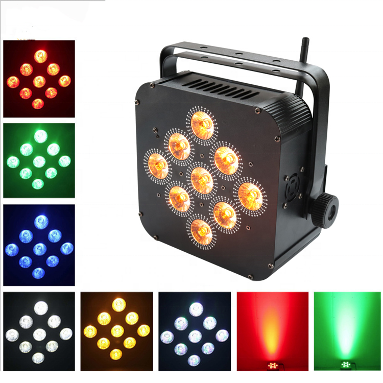 Durable Battery 9x18w Rgbwa Uv Rechargeable Par Stage Light With Wifi Wireless Dmx Uplight Remote Control App Wedding Par Light