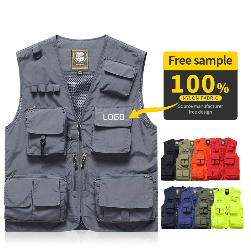 Men's outdoor Multi Pockets Cargo Vest Waistcoat fishing Vest Climbing Hiking Photography Camping Volunteer Winter Vest