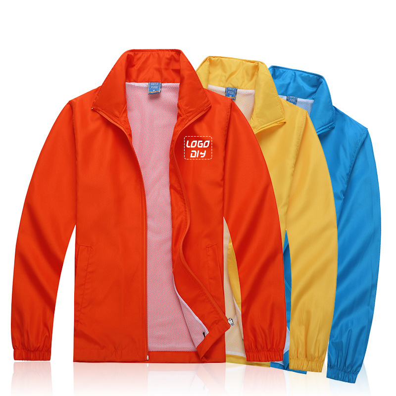 100% polyester light weight windbreaker Casual Slim Fit Outdoors Windbreaker For Women and men