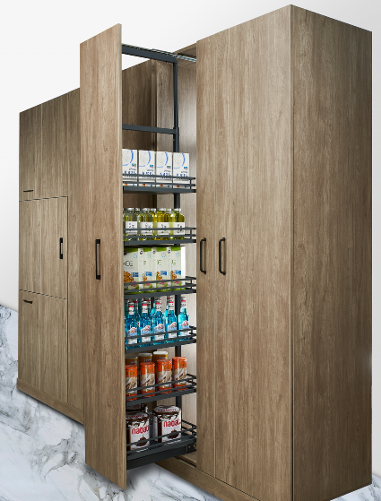 WELLMAX Tall Storage Cabinet Pullout Pantry Over the Cabinet Door Organizer Tall Unit Kitchen Basket Furniture Accessories