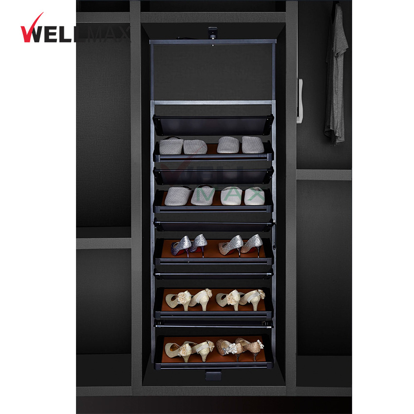 WELLMAX Manufacturer 360 Degree Revolving Shoe Storage Cabinet Furniture Wardrobe Rotating Shoe Rack