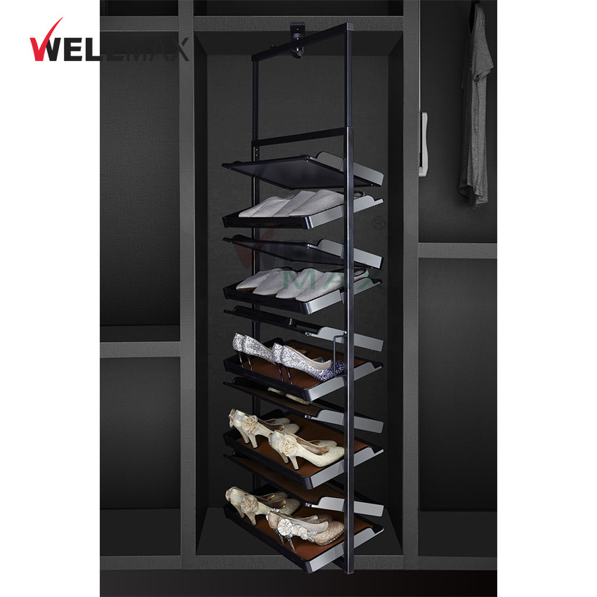 WELLMAX Manufacturer 360 Degree Revolving Shoe Storage Cabinet Furniture Wardrobe Rotating Shoe Rack