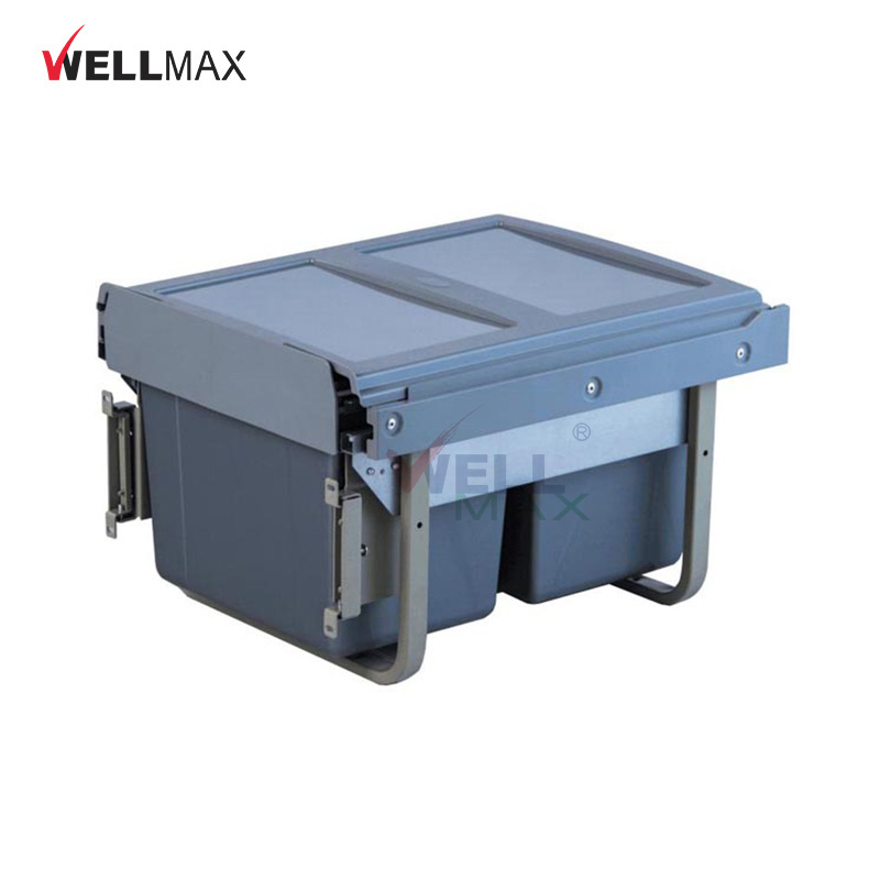 WELLMAX Smart Waste Bin Kitchen Accessories 40L Smooth Sliding Pull Out  Garbage Trash Cans