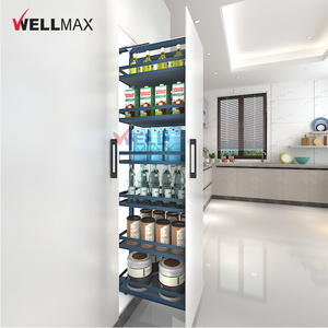 WELLMAX Factory Kitchen Cabinet Tall Pantry Unit Furniture Accessories Hardware Wire Pull Out Larder Storage Organizer