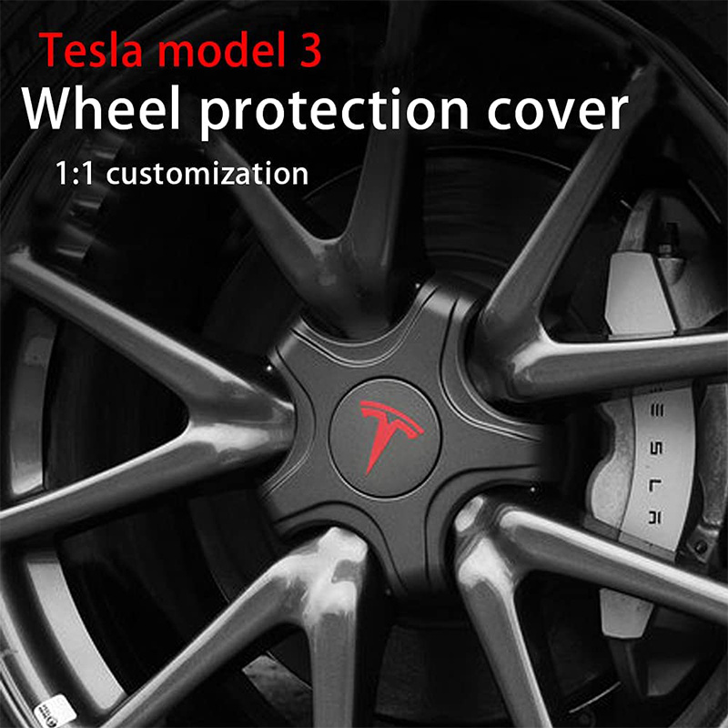 4 Pieces Customized Car Hub Cap Cover Wheel Center Caps For Tesla Model 3