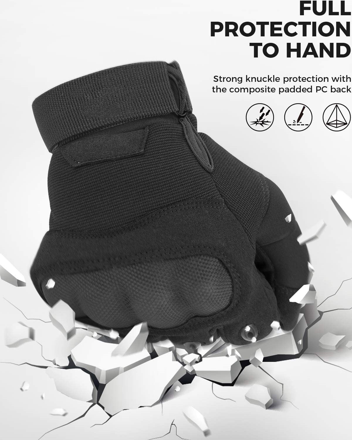 Outdoor Sports Custom Protective Touch Screen Hard Knuckle Tactical Gloves