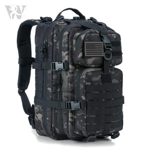 Black CP Camo Bag Outdoor Sport Waterproof Back Pack Tactical 45 Liter Bag Backpack Durable Travel Pack