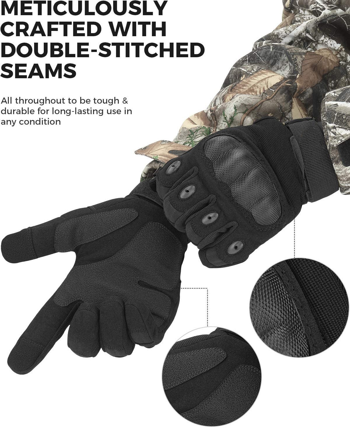 Outdoor Sports Custom Protective Touch Screen Hard Knuckle Tactical Gloves