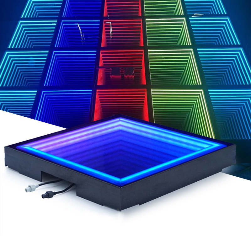 dj disco party led interactive light 3d mirror neon dance floor for sale