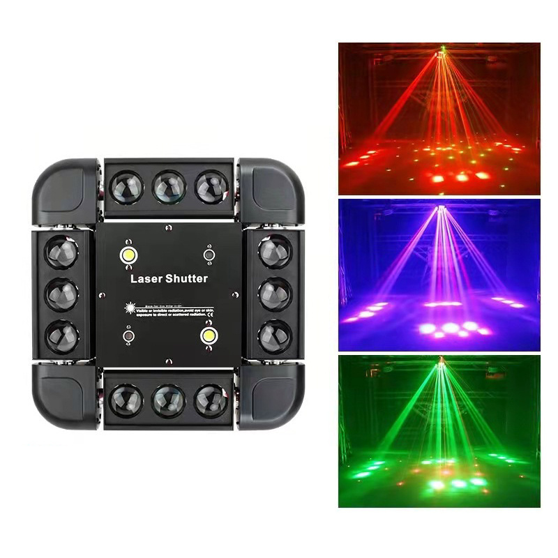 MINI LED 12x10W Spider Light RGBW Beam laser strobe DJ Light Used In Disco Bar KTV Stage Lighting