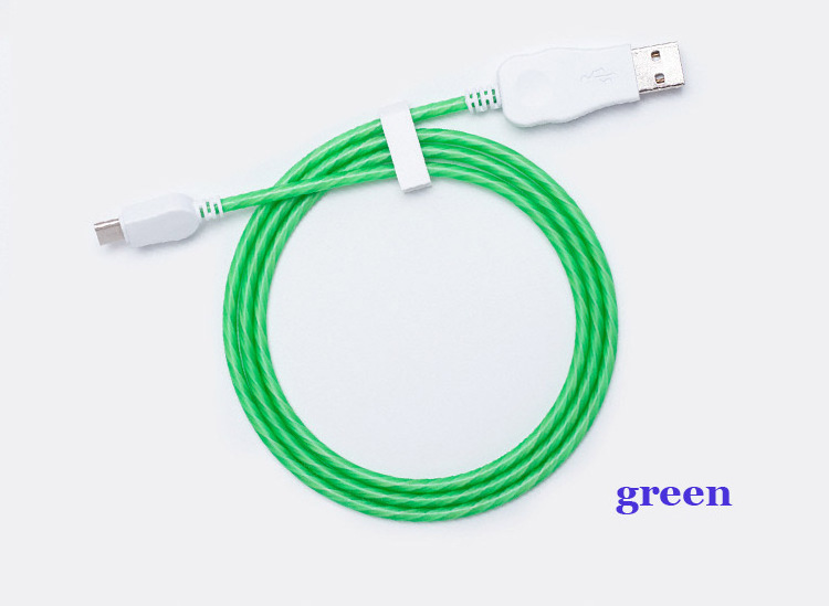 HOT!!mobile phone flowing light flash led charging cable