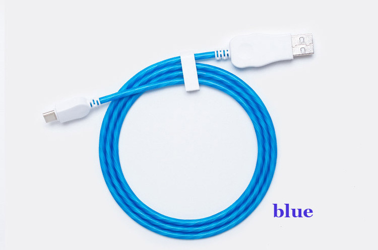 HOT!!mobile phone flowing light flash led charging cable