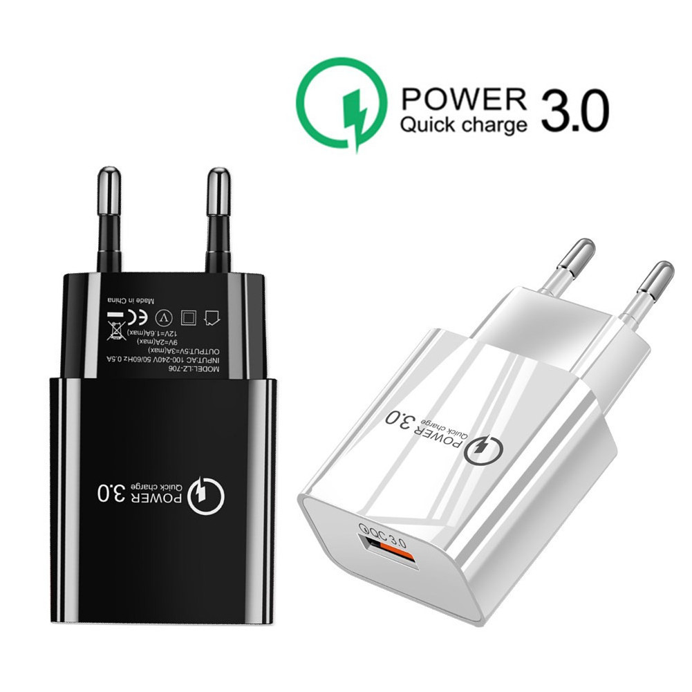 hot sell fast charge adapter single usb charger 5V 3A QC3.0 Quick charger plug for smart mobile phone adapter