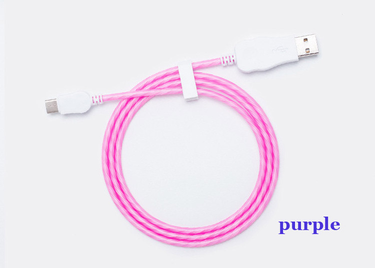 HOT!!mobile phone flowing light flash led charging cable