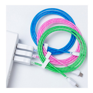 HOT!!mobile phone flowing light flash led charging cable