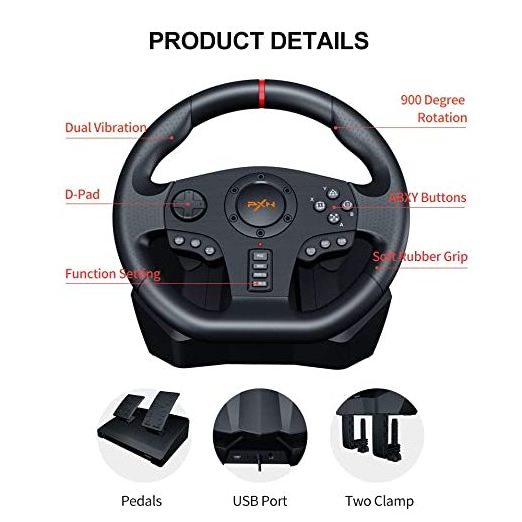 PXN V900 270/900 Degree Volante PC Car Gaming controller Racing Steering menual gair Wheel for PS3 4 Xbox one Series S X