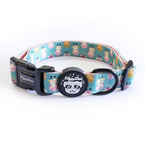 Personalized Design Dog Collar Leash Set Heat Transfer Printing with Rubber Logo Popular Dog Collar Leash