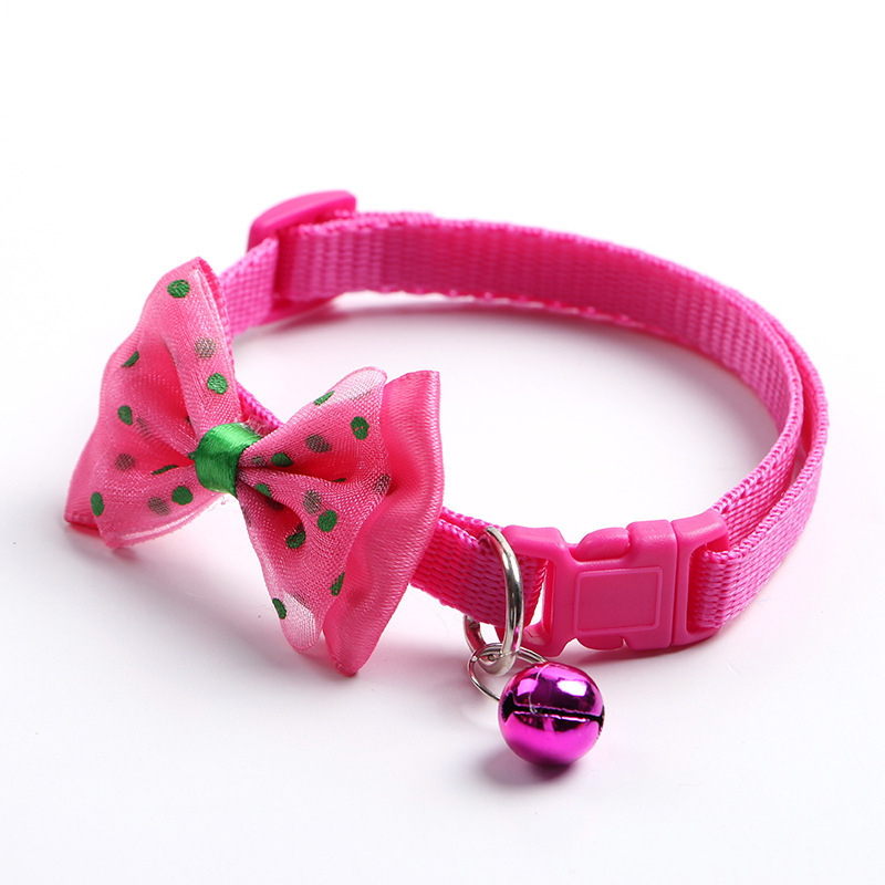 Low price wholesale durable pet neck collar for cats adjustable neoprene collar matching fashion bowtie cat collar set