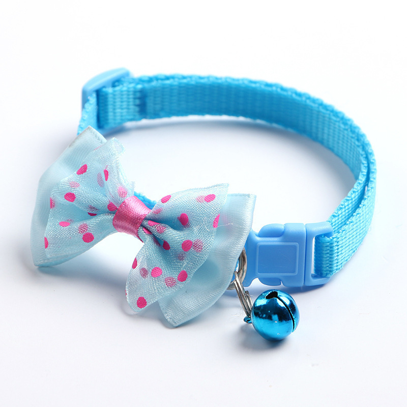 Low price wholesale durable pet neck collar for cats adjustable neoprene collar matching fashion bowtie cat collar set