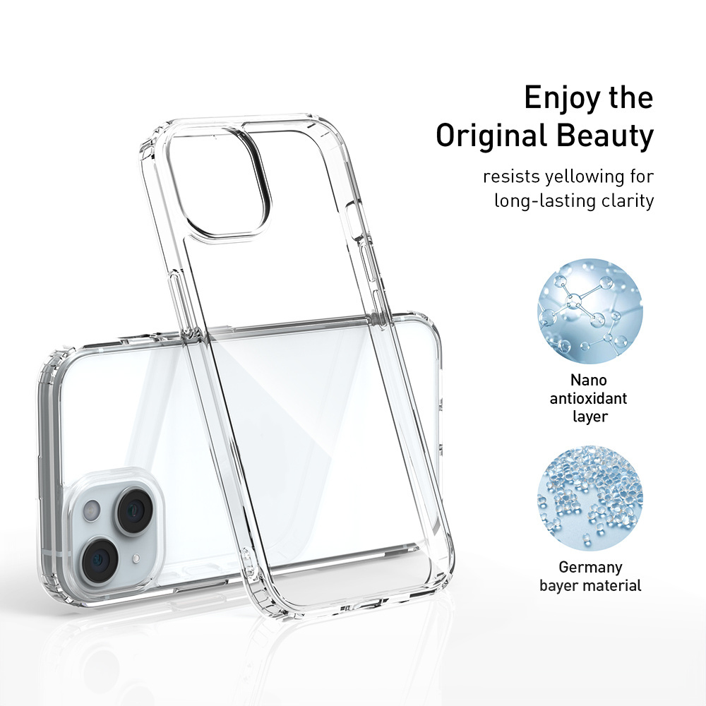 clear phone case Transparent TPU Hard PC mobile phone case For iPhone 14 plus 14 Pro Max