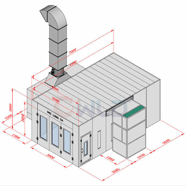 WLD-WS Industrial Water Curtain Furniture Paint Booth/Water Curtain Spray Booth