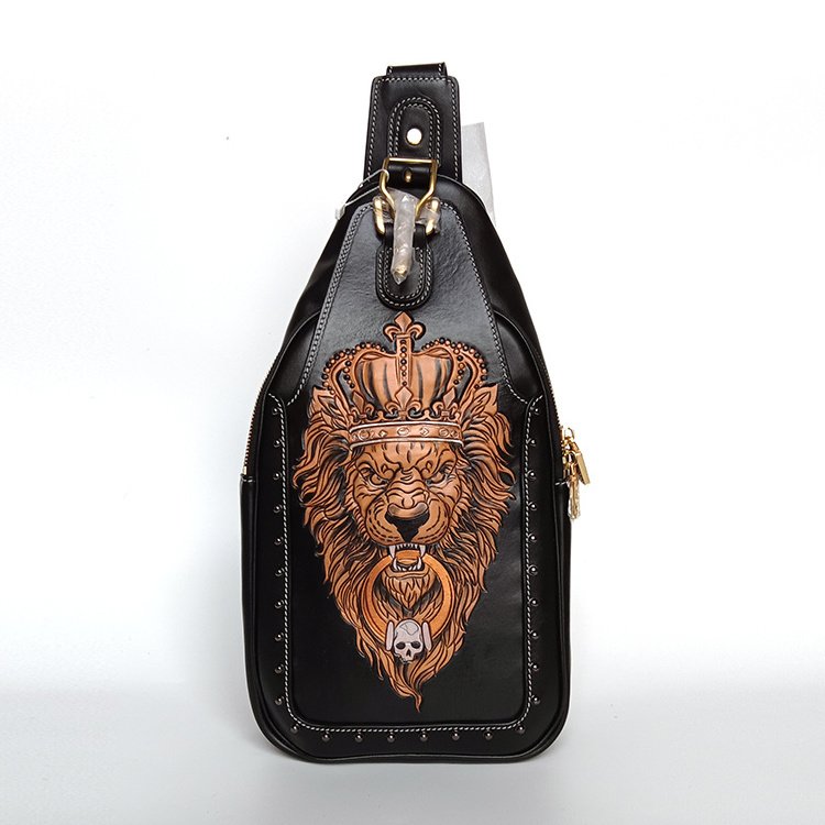 Fashion high quality luxury bags designer famous crossbody custom logo men chest bag flower animal chest bag