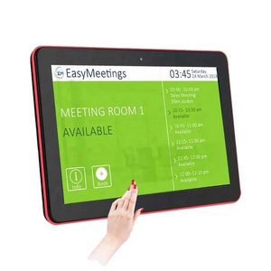 Wall mounted 10.1 14 15.6 Inch Lcd touch screen POE power Led light booking system conference Android meeting room NFC tablet