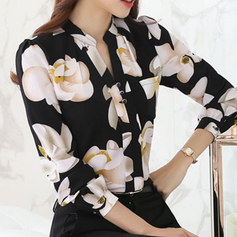 Fashion Shirts for Women Tops Chiffon Blouse Women's Clothing 2022 Office Lady Wear Shirt Elegant Plus Size Blouses de mujer