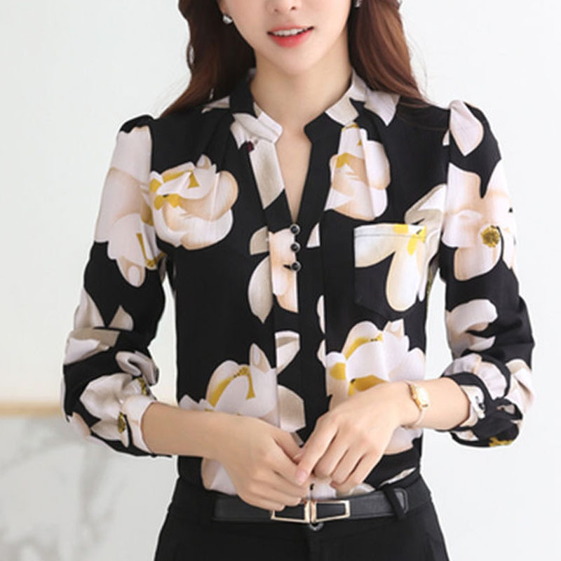 Fashion Shirts for Women Tops Chiffon Blouse Women's Clothing 2022 Office Lady Wear Shirt Elegant Plus Size Blouses de mujer