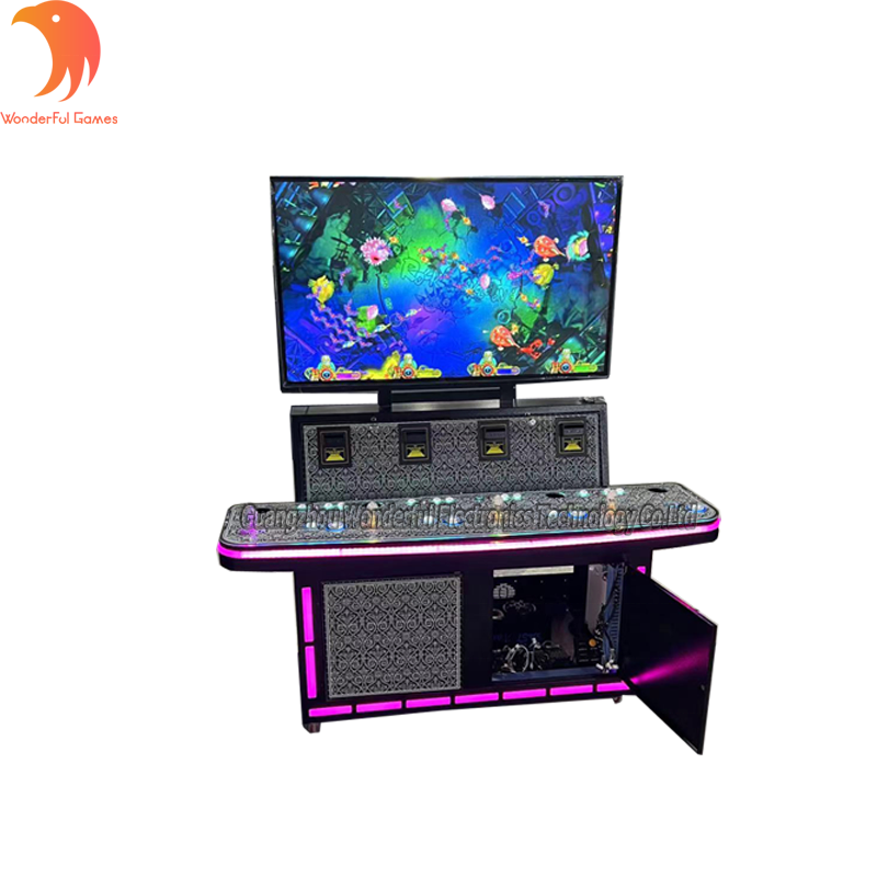 4 players standing up fish game machine laser gun shooting fish dragon king zombie awaken fish game for sale