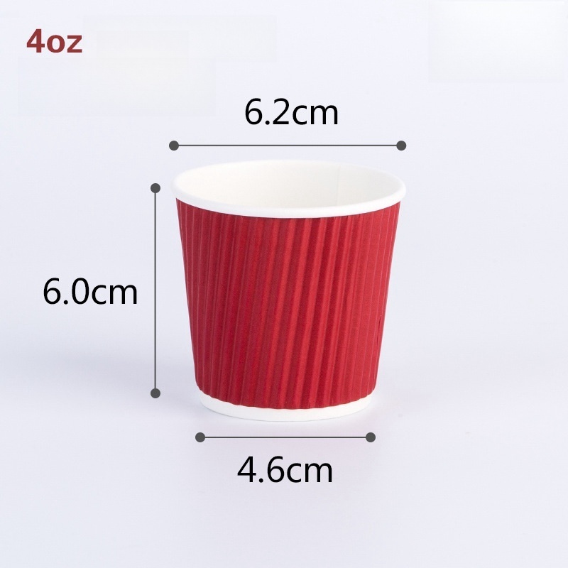 4oz disposable paper tasting cups red black ripple paper cups 100ml