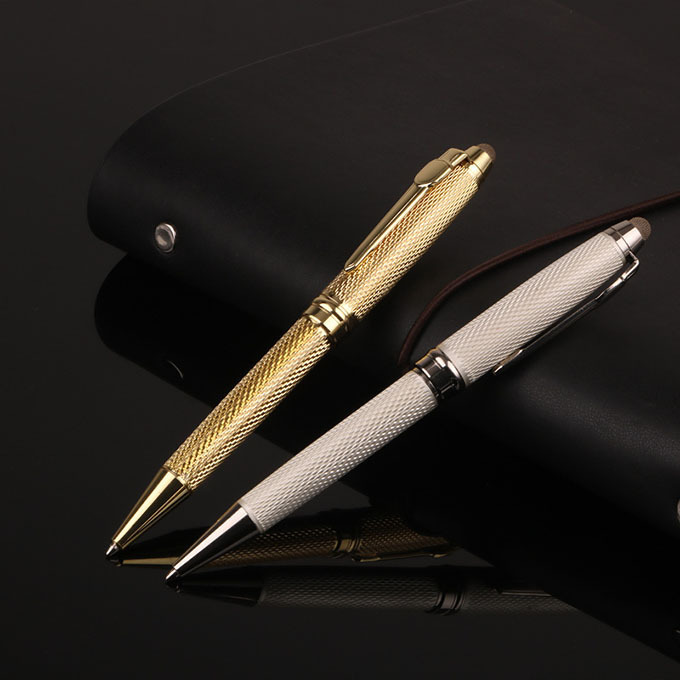 gold luxury pen metal with custom logo heavy VIP gift pen touch screen for phone laser logo on clip