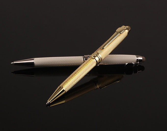 gold luxury pen metal with custom logo heavy VIP gift pen touch screen for phone laser logo on clip