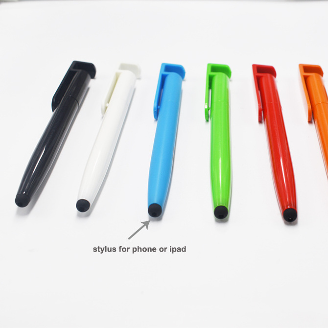 Mobile Phone Holder Gift Pen Personalized Custom Logo Multifunction Promotional Plastic Ballpoint Pen