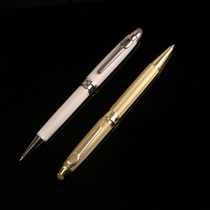 gold luxury pen metal with custom logo heavy VIP gift pen touch screen for phone laser logo on clip