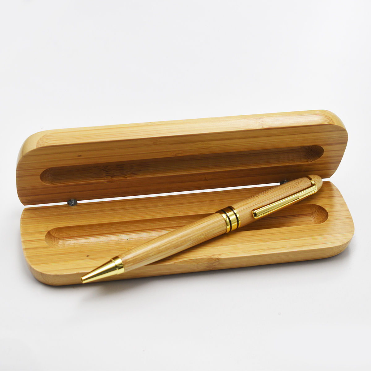 Stationery Office Writing Customized Logo Engrave Laser Christmas Gift Pen Set Promotion Bamboo Wooden Pen with Box