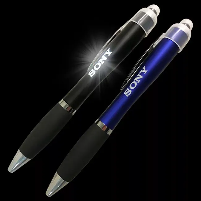 promotional multi function custom led light up touch screen laser logo pen