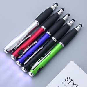 Pen with LED light Popular Custom Logo Advertising Promotional Touch Screen Ball Pen Torch Light Medical