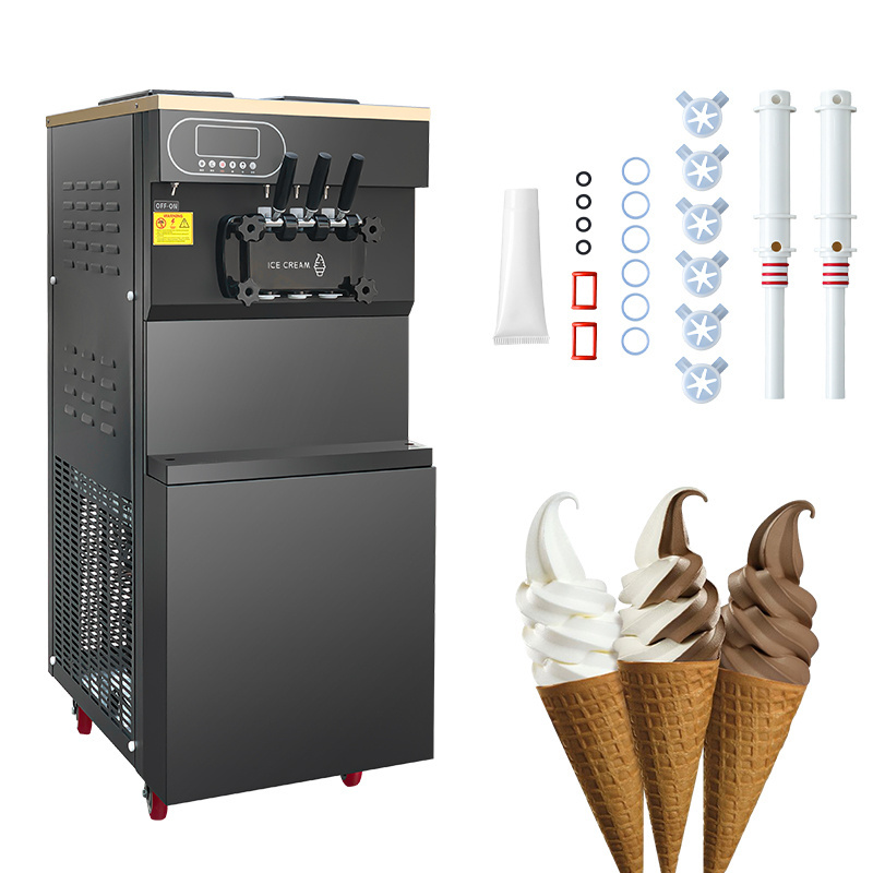 GOOPIKK Goog Quality Three Flavor 25L/H Soft Ice Cream Machine Soft Serve Ice Cream Making Machine for Snack Bar